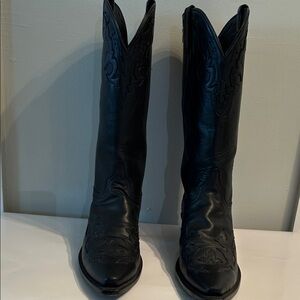 Lucchese Midnight Black Western Heeled Boots